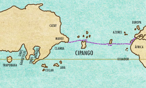 La tierra es pequeña para llegar a isla Cipango